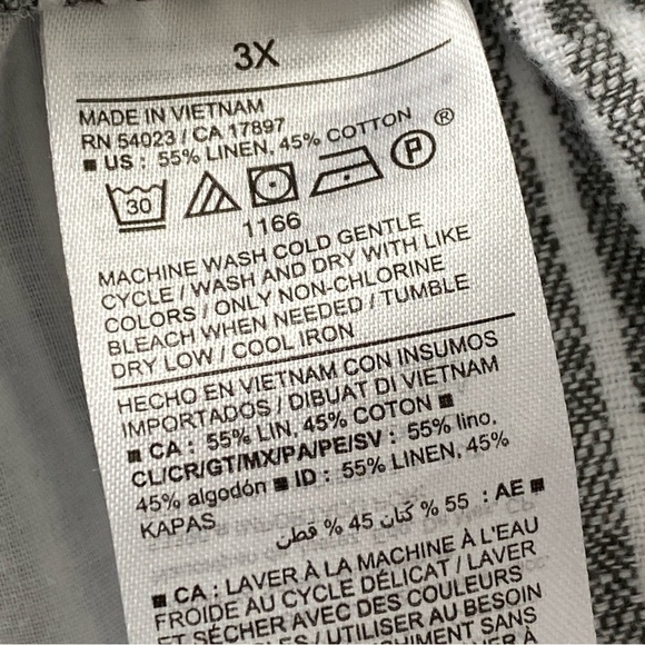 Old Navy Linen Blend Black and White Bermuda Shorts 3X - Picture 4 of 11